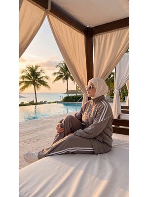 MİMİ LUXURY WEAR Kadın Şık Spor Eşofman Takımı Fermuarlı & Alt Üst Takım 3005