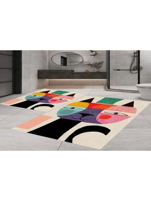 Vivense Dijital Baskı, Kaymaz Taban Ikili Banyo Paspası 100X60 + 60X50 cm  RVG-SM373