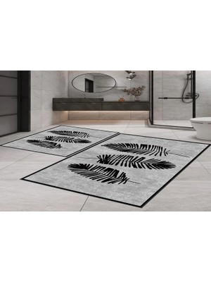 Vivense Dijital Baskı, Kaymaz Taban Ikili Banyo Paspası 100X60 + 60X50 cm  RVG5-SM185