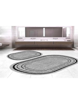 Vivense Dijital Baskı, Kaymaz Taban Ikili Banyo Paspası 100X60 + 60X50 cm  RVG5-HY1303