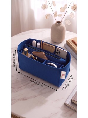 Marjinal W Club Altı Bolmelı Clutch Cantalı Organızer Saks Mavı Renk 28 x 15X 12 Olculu ( Uzunlukx Yukseklık Xgenıslık )