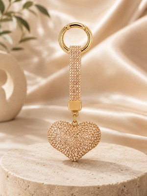 Kumru Studio Gold Kalpli Taşlı Çanta Charmı – Kristal Bag Charm