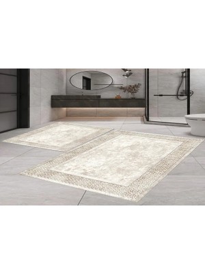 Vivense Dijital Baskı, Kaymaz Taban Ikili Banyo Paspası 100X60 + 60X50 cm  RVG5-SD704