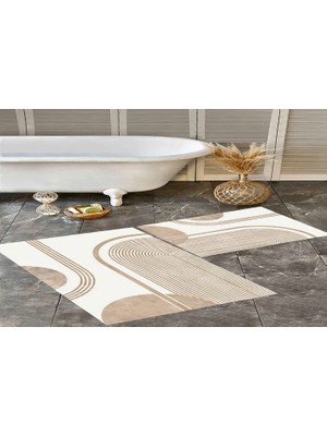 Vivense Dijital Baskı, Kaymaz Taban Ikili Banyo Paspası 100X60 + 60X50 cm  RVG5312
