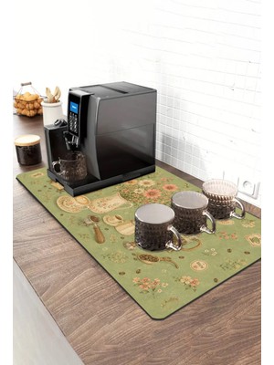 Valerine Life Barista Kahve Barı Matı 40X90CM Espresso Makinesi Çaycı Altlığı Adaçayı Çiçeği