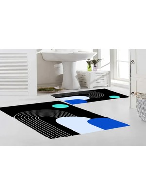 Vivense Dijital Baskı, Kaymaz Taban Ikili Banyo Paspası 100X60 + 60X50 cm  RVG5-SD935