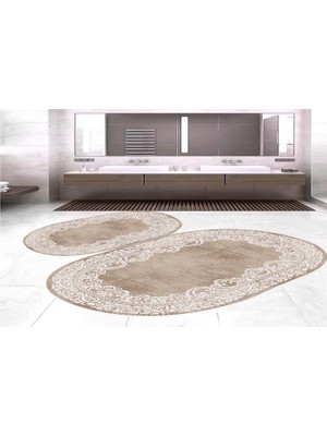 Vivense Dijital Baskı, Kaymaz Taban Ikili Banyo Paspası 100X60 + 60X50 cm  RVG5-HK104