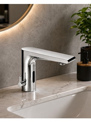 Baysan Su Armatürleri Fotoselli Lavabo Bataryası Sıcak & Soğuk Girişli  – Sensörlü Lavabo Musluğu