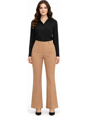 Woow Kadın İspanyol Paça Pantolon BGL-ST03692