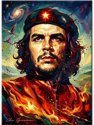 Bedeko Yağlı Boya Temalı Che Guevara Mdf Ahşap Tablo