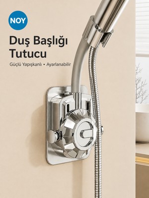 NOY Duş Başlığı Tutucu Güçlü Yapışkanlı Su Geçirmez Ayarlanabilir Delmeden Montaj Duş Askısı