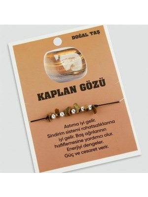 Zero Land Zengezur Kaplangözü Doğaltaşlı Ip Bileklik Kahverengi