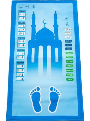 Brf Store Degernet Ihvan Online Benim Seccadem Çocuklar Için Sesli Konuşan 7 Dilde Namaz Kıldıran Seccade Mavi