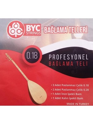 TeknoKapsül BYC18 Kısa Sap Bağlama Teli Takım Profesyonel 0.18 Kısa Sap Saz Teli