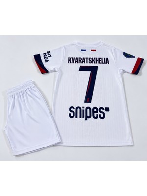 Candy Cup Psg 2024/25 Yeni Sezon Kvaratskhelia Çocuk Forması (Beyaz) 2li Set H