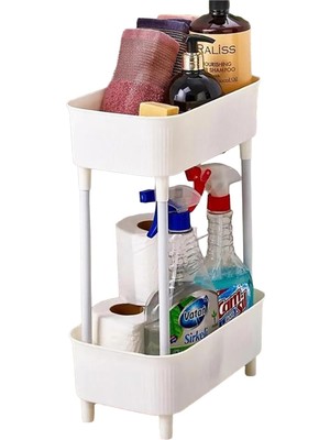Brf Store Oreviosell Promosyonca Çok Amaçlı 2 Katlı Dolap Içi Düzenleyici, Banyo Mutfak Organizer Raf (Beyaz)