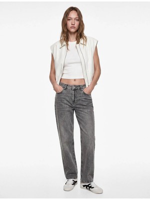 Koton Straight Gri Kadın Jean Pantolon 7WAL40093MD