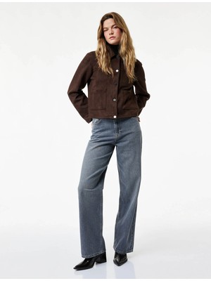 Koton Pamuklu Baggy Gri Kadın Jean Pantolon 7WAL40028MD