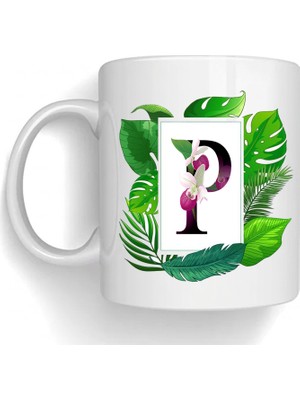 Bsb P Harfi Temalı Porselen Kupa Bardak Mug 216