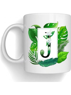Bsb J Harfi Temalı Porselen Kupa Bardak Mug 210