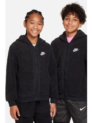 Nike Genç Çocuk Sportswear Club Polar Sweatshirt Tam Fermuarlı Kapüşonlu Hırka