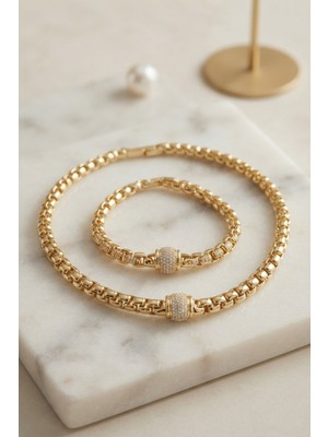AyrStore Xuping Singapur Zincir Model Kolye ve Bileklik Set