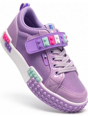 Mcdark Çocuk Mevsimlik 26-30 Aralığı Işıklı Okul ve Günlük Sneaker Ayakkabı-Lila