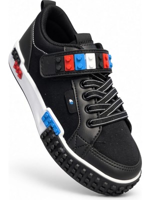 Mcdark Çocuk Mevsimlik 26-30 Aralığı Işıklı Okul ve Günlük Sneaker Ayakkabı-Siyah Mavi