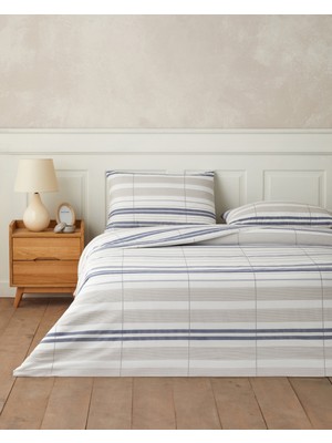 English Home Kamore Çift Kişilik Nevresim Takımı 200X220 cm Lacivert - Bej