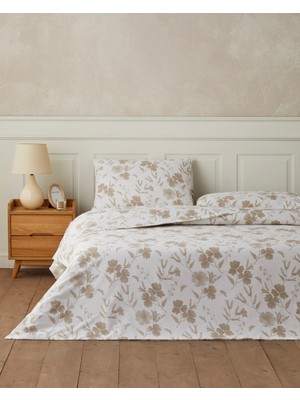 English Home Marlen Çarşaflı Çift Kişilik Nevresim Takımı 200X220 cm Krem