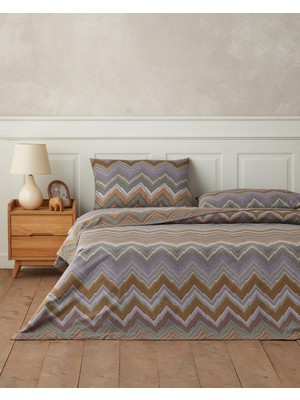 English Home Genesis Çift Kişilik Nevresim Takımı 200X220 cm Haki - Mor