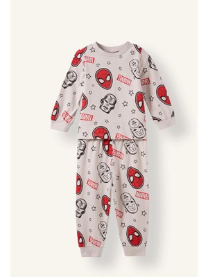 DeFacto %100 Pamuklu Marvel Lisanslı Beli Lastikli Pijama Takımı Erkek Bebek F4579A526AU