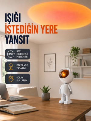 Beruflic Dekoratif Gün Batımı Işığı – Astronot Figürlü Yeni Nesil