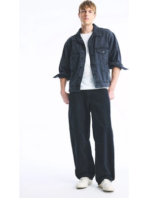 DeFacto %100 Pamuk Barrel Fit Dikiş Detaylı Jean Pantolon H2975AX26AU