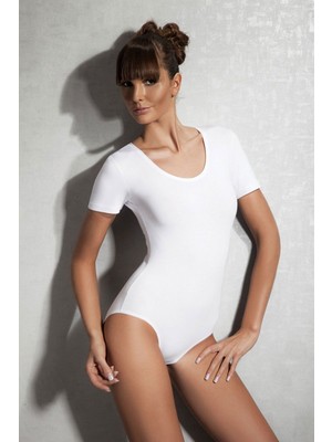 Doreanse Kadın Modal Geniş Yaka Kısa Kol Body 12301