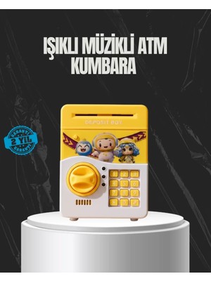 Nemere Ithalat Sarı Renk Otomatik Para Çeken Şifreli Çocuk Kumbarası