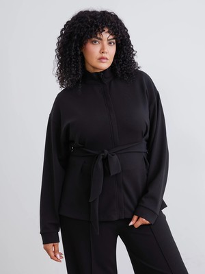 Lc Waikiki Yeni Sezon Büyük Beden Dik Yaka Kadın Fermuarlı Sweatshirt