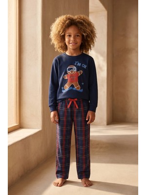 Bony Socks Erkek Çocuk Snowboard Sweatshirt Pijama Üstü Lacivert