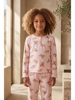 Bony Socks Kız Çocuk Cute Edition Teddy Pijama Takımı Pembe