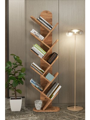 Bezos 10 Raflı Kitaplık Ceviz Kahverengi