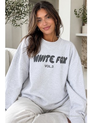 Madmext Karmelanj Bisiklet Yaka Baskılı Sweatshirt MG1904