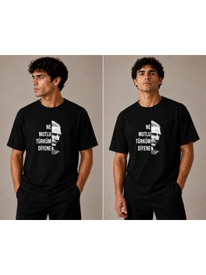 Enb1r Moda Atatürk 10 Kasım Unisex Tişört - 29 Ekim Cumhuriyet Bayramı & 30 Ağustos Özel Baskılı Tişört