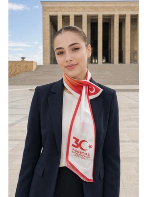 Tarzını Seç Atatürk 30 Ağustos Türk Bayraklı 85X25CM Kravat / Eşarp / Fular