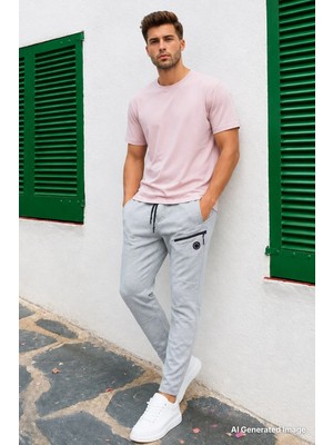 Madmext Basic Gri Eşofman 4207