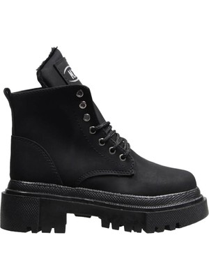 M.P. Unisex Çocuk Nubuk Postal Bot Siyah MP-3471 Suni Deri Malzeme ile Rahat Taban