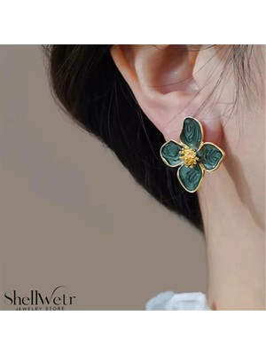 ShellWetr Magnolia Çiçekli Küpe Sevgililer Günü , Annenize Verilecek En Güzel Hediye
