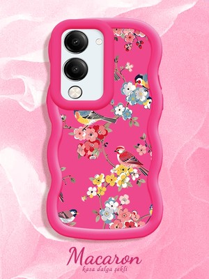 HONTINGA Vivo Y19E Uyumlu Kılıf Düşüme Önleyici Basitlik Anti Düşme Kamera Koruyucu Basit Kırmızı Yumuşak Silikon Sevgili Çift Telefon Kılıfı Kuş Desen K9-0347