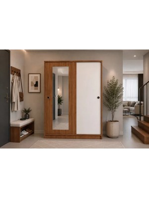 Vivense Flora Sürgülü Portmanto Vestiyer,  2 Kapaklı, Gm 456