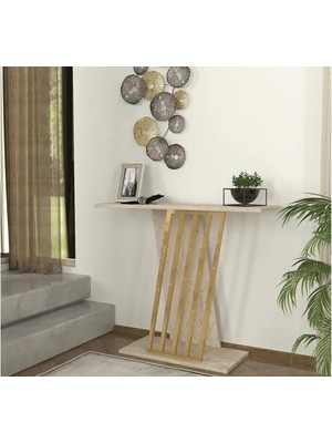 Vivense Gravity Traverten Desenli Gold Metal Dresuar