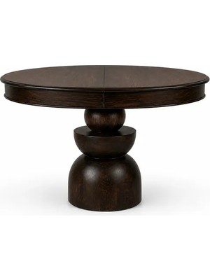 Vivense Boğum Ayaklı Oval Açılır Masa, Koyu Ceviz, 80X120 cm
